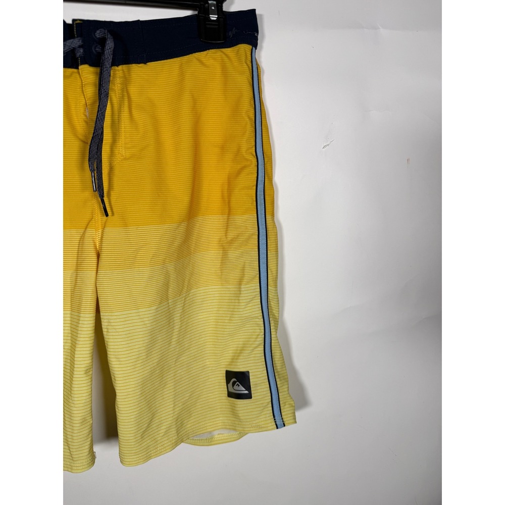 Quiksilver Highline Mens Board Shorts Yellow Orange Stripe Swim Trunks Size 29 - Picture 3 of 7